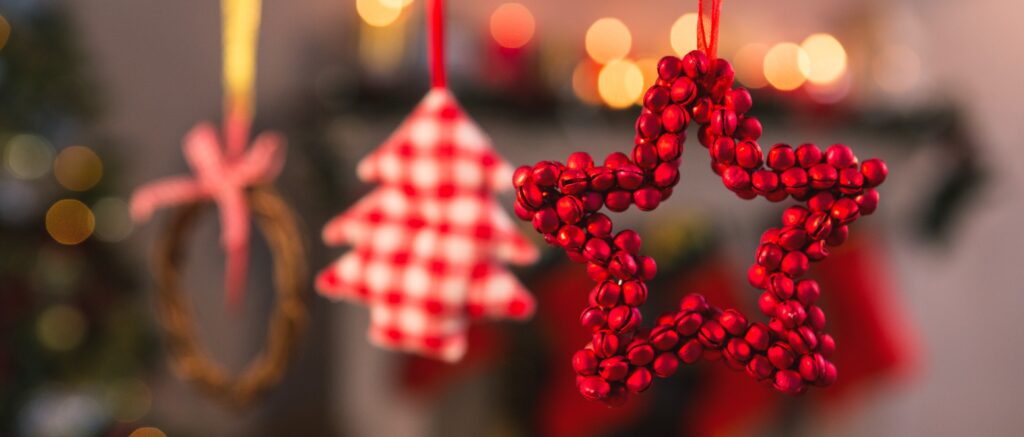 Boas Festas! 1 christmas star tree hanging rope