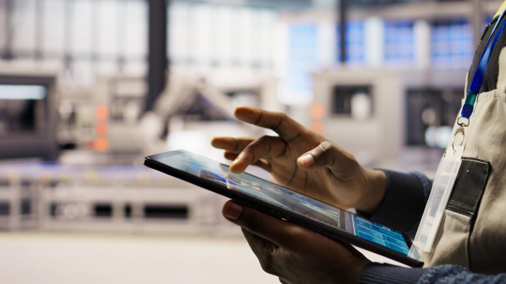 Press releases 14 close up engineer using tablet design solar panels factory layouts