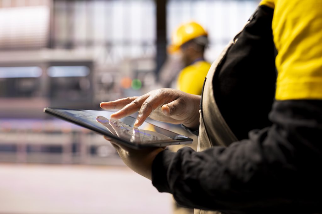 professional engineer monitoring digital automation